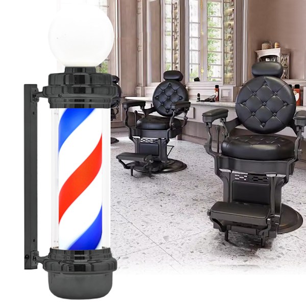 Barber post plafond skylt lampa svart 88cm