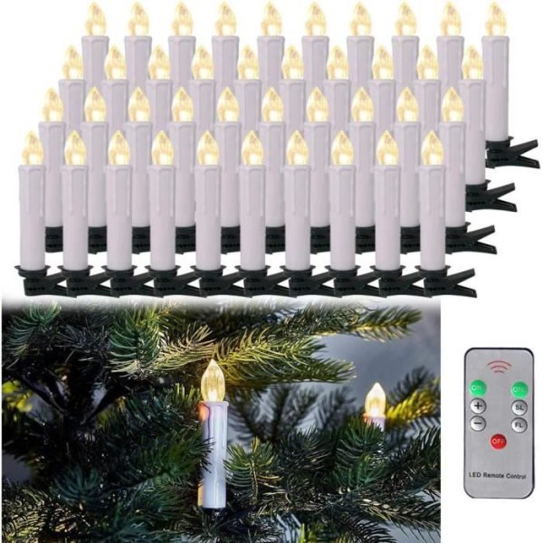 LARS360 LED-ljus LED-ljus Flamlöst flimrande ljus med klämma Fjärrkontroll för bröllopsfest Juldekoration 40st