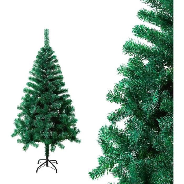 LARS360 konstgjord julgran med metallställ för juldekoration, grön PVC-färg, höjd 150 cm - 5 fot