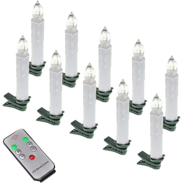 LARS360 LED-ljus LED-ljus Flamlöst flimrande ljus med klämma Fjärrkontroll för bröllopsfest Juldekoration 10 st