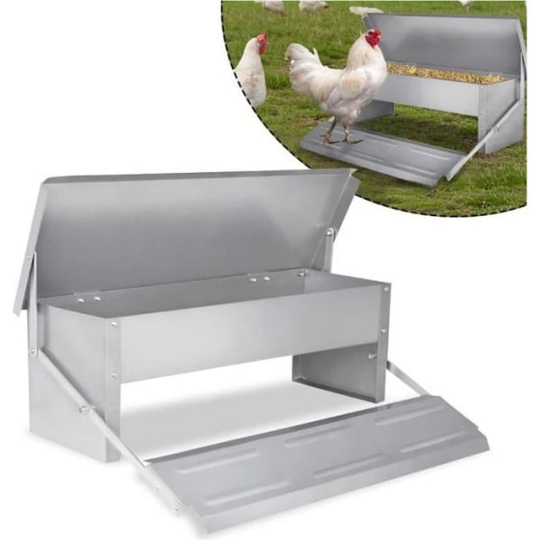 LARS360 Matningsautomat för 5 kg kycklingar - Med pedal för automatisk öppning och vattentätt lock