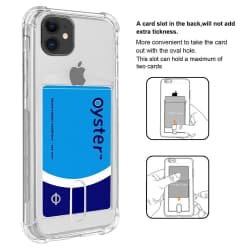 iPhone 12 skal transparent med korthållare transparent