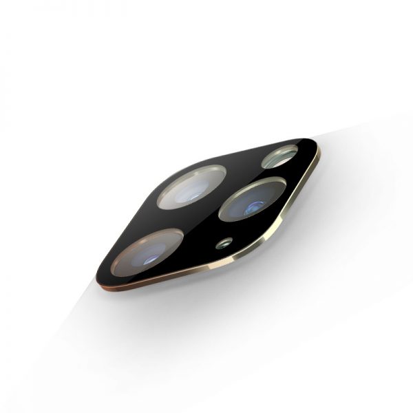 iPhone 11 Pro Max Kamera skydd Metall & Härdat Glas Guld