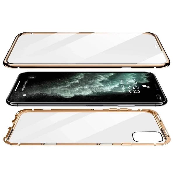 Exklusiv Heltäckande Magnetiskt skal iPhone 14 plus-Guld