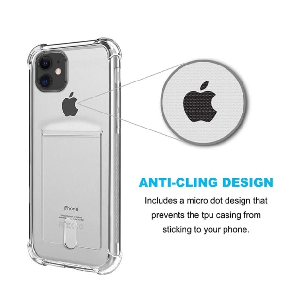 iPhone 12 Pro Max skal transparent med korthållare transparent