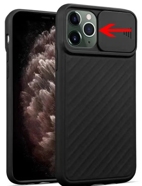 iPhone 12 Pro Max Slide CamShiled skal Svart