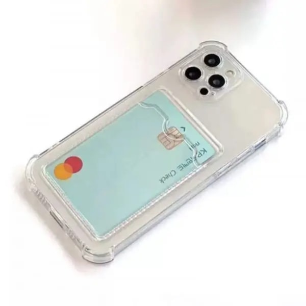 iPhone 14 plus skal transparent med korthållare