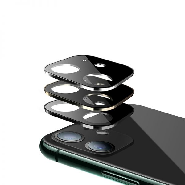 iPhone 11 Pro Kamera skydd Metall & Härdat Glas Guld