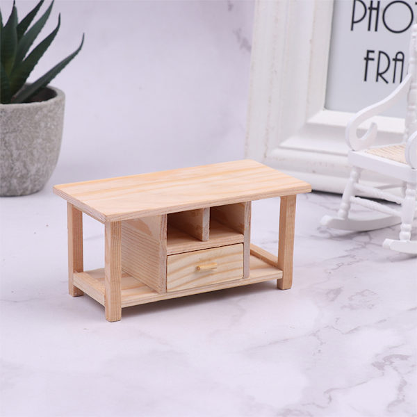 Dockhus Miniatyr tebord Modell DIY Möbeldekor