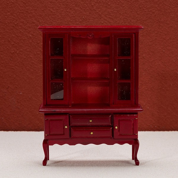1:12 Dollhouse Miniatyyri makuuhuoneen ruokailukaappi Malli Red