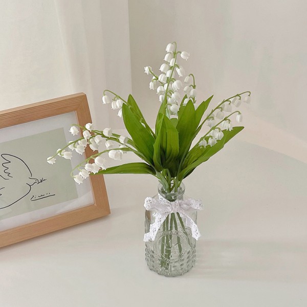 6 kunstige blomster Campanula plastblomster hjemmedekorasjon 6pcs