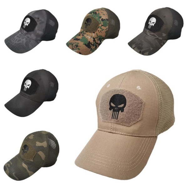 Skull Tactical Airsoft Cap Säädettävä hengittävä aurinkovisiiri black