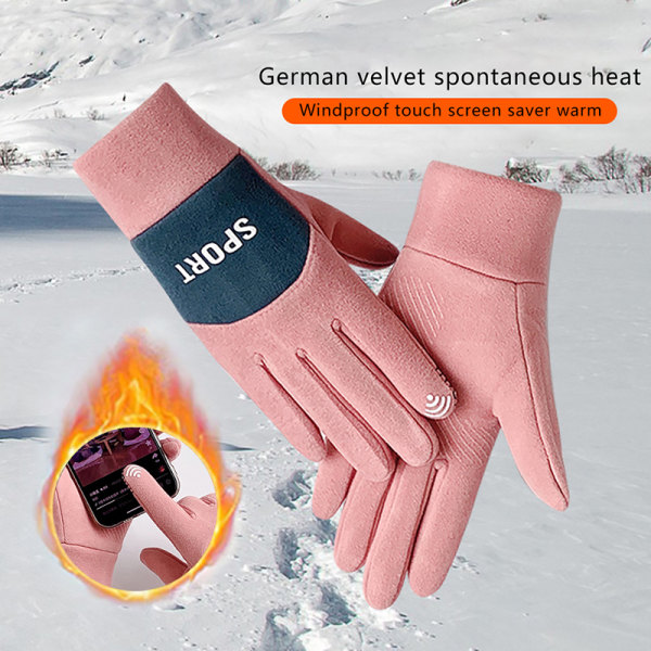 1 par termiske vinterhandsker Touch vandtæt varm handske Khaki