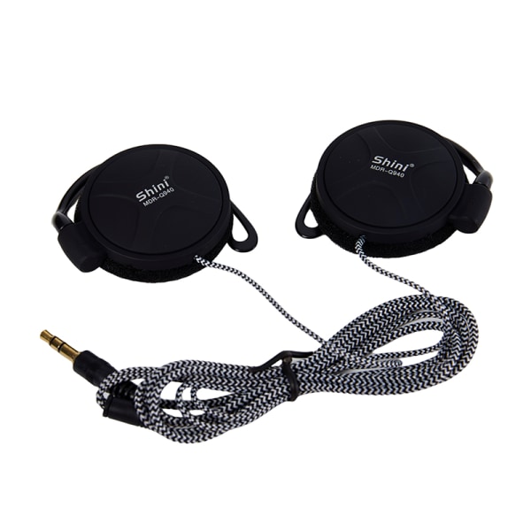3,5 mm HIFI Heavy Bass Headset Hængende øreprop-øretelefoner Black