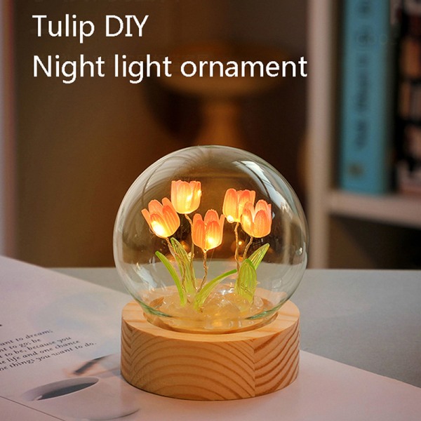 Tulip Night Lights Gör det själv Materialpaket Creative Night Lamp 1 flower