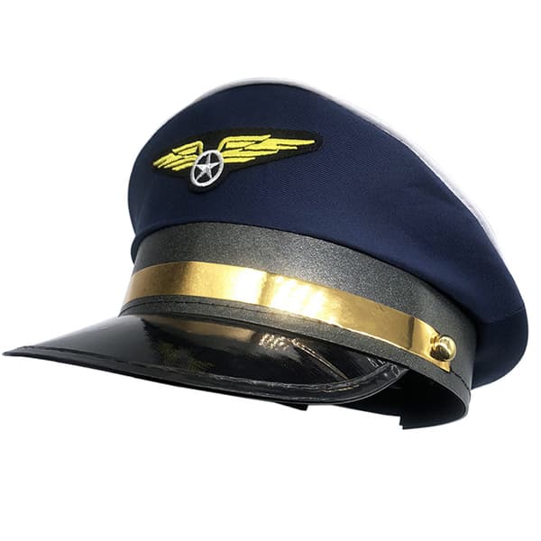 Cap Captain Hats Festdräkt Kaptener Flight Hat Black
