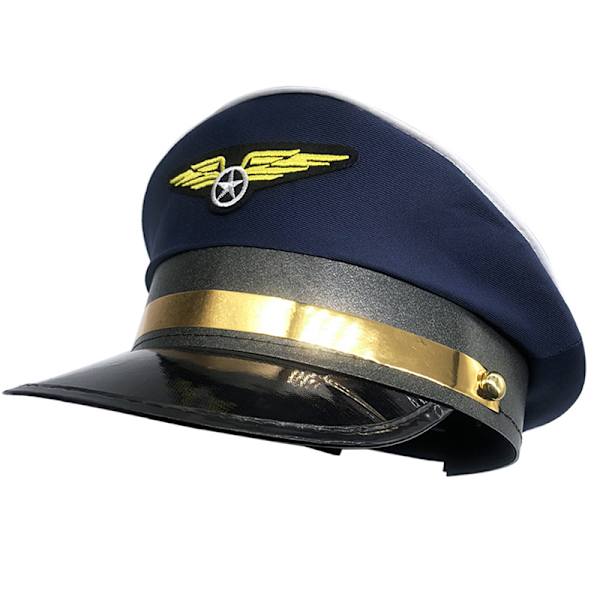 Kaptajnhatte Festkostume Kaptajnflyvehat Black