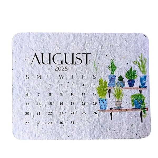 Biologiskt nedbrytbar spirande papperskalender 2025 White