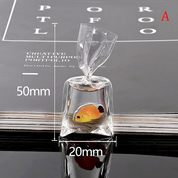 1 STK Resin Goldfish Charms Små fisk i vandpose vedhæng A