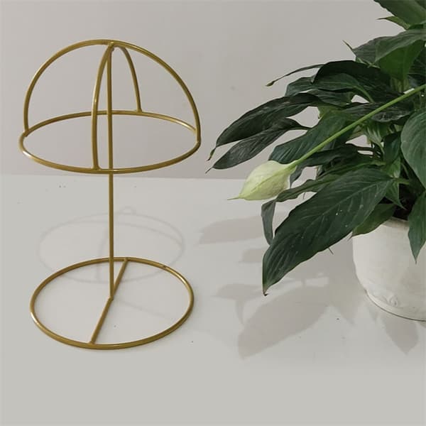 Desktop Smedejern Hatteholder Shopping Mall Sort Gold-A1