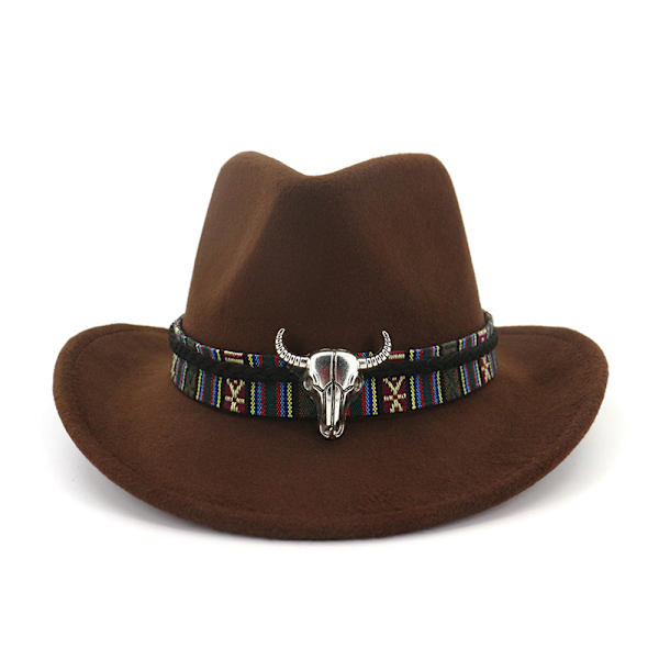 Cowboyhat Stetson Style Fedora Summer Bred Rim Cap Coffee