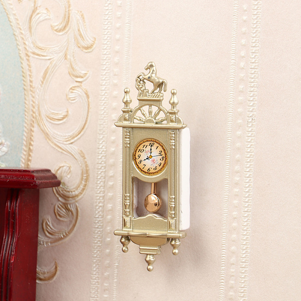 DollHouse Scene Props Roman Clock Living Pendant Clock Silver