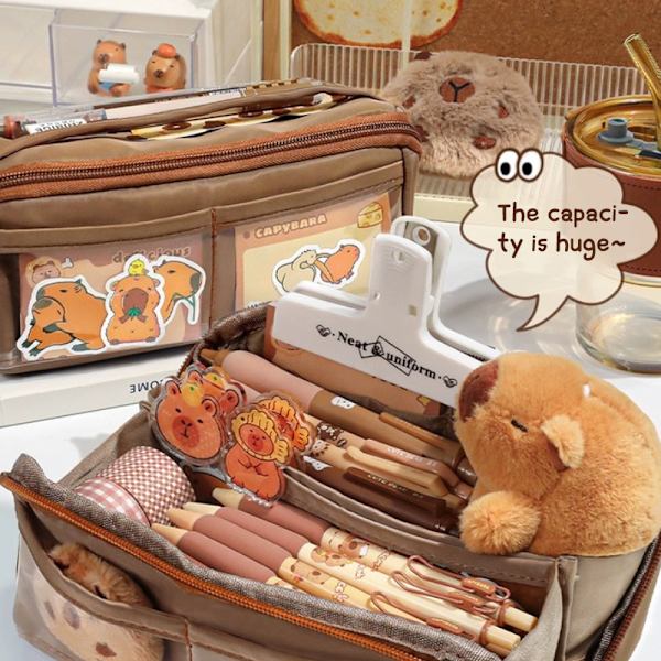 Pennfodral e Pennfodral Tillbaka Till Skolan Kontorsmaterial Beige