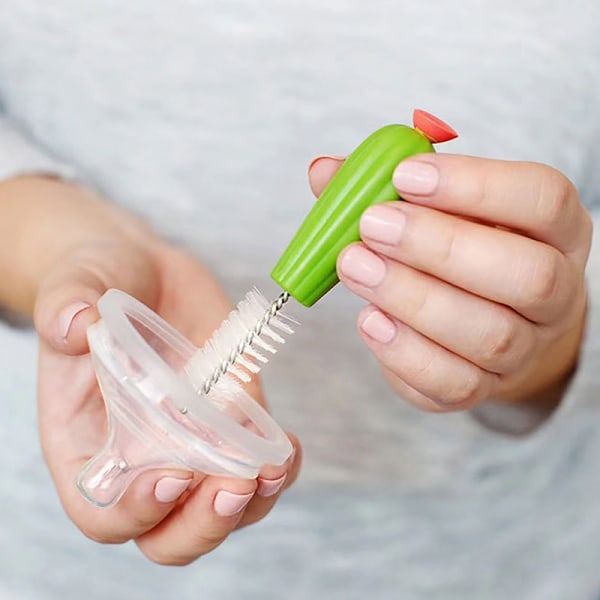 4st Kaktus Köksborste Set Grönsakstallrik Flask Pottborste Green