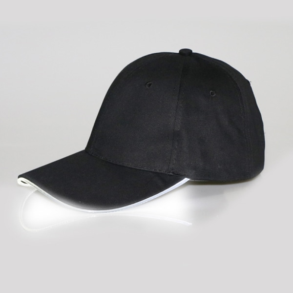 Hatt LED Lysande Baseball Hat Party Peaked Sports Kepsar Black green light