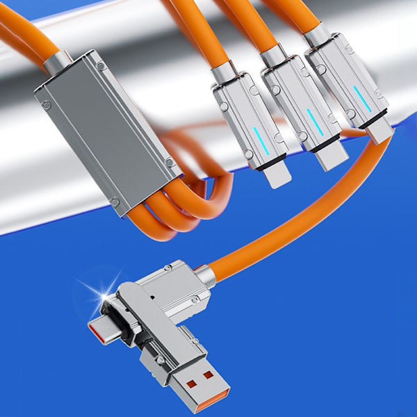 USB A til USB C-kabel 90 graders superhurtig opladning Deta-kabel Black
