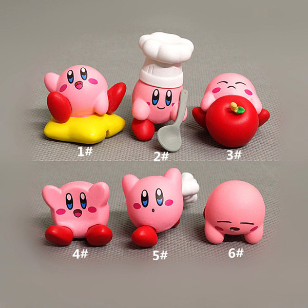 6 stk Kirby Action Figurer Leker Rosa Kirby PVC Figur Leker 44a0 | Fyndiq