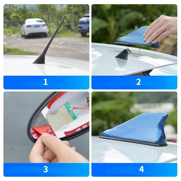 Universal auton katolle asennettava Shark Fin -antennisignaalivahvistin A8