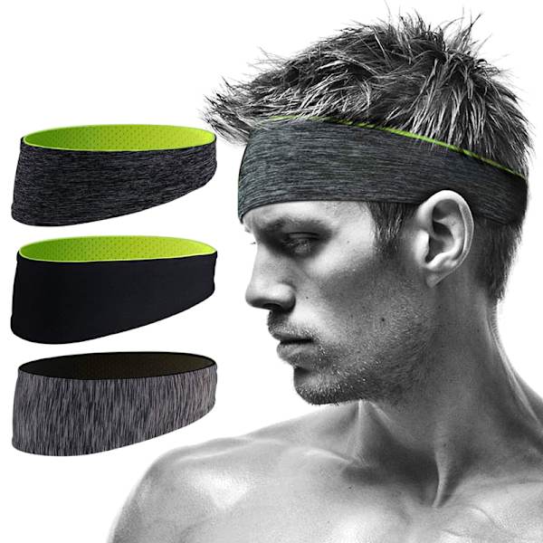 Sweatband Elastic Hairbands Head Band Joogapäähineet black