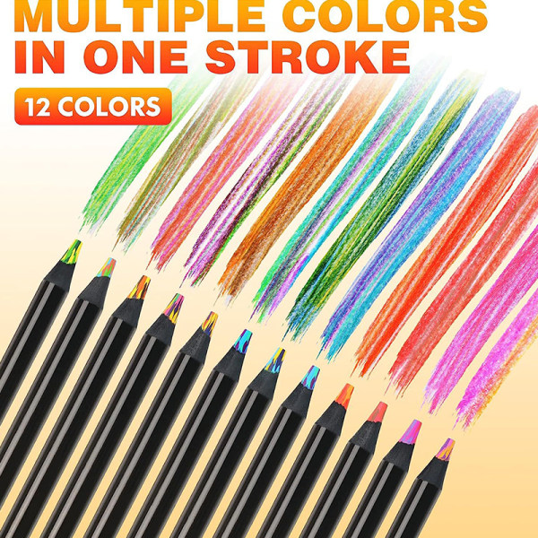 12 farger gradient regnbueblyanter for voksne kunsttegning