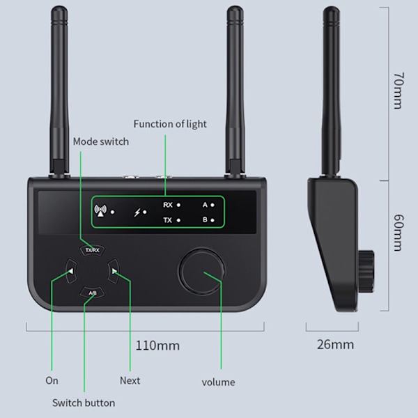 Multipoint Bluetooth 5.3 o Lähetinvastaanotin