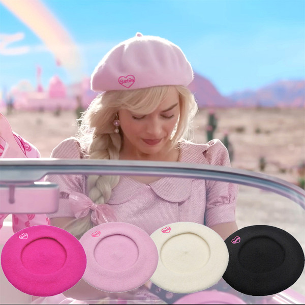 Barbie Rosa Beret Jenter Tilbehør Dame Ulllue White