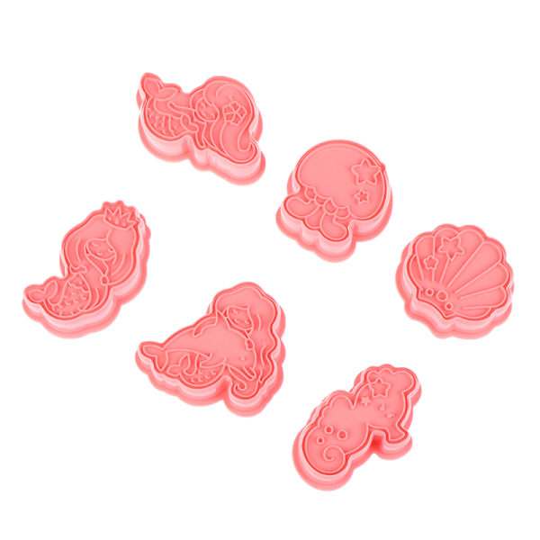 6 kpl / set Mermaid Shell Seahorse Cookie Mould DIY 6Pcs