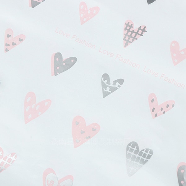 50 kpl/pakkaus Muovipussit Love Heart Pattern -ostoskassit