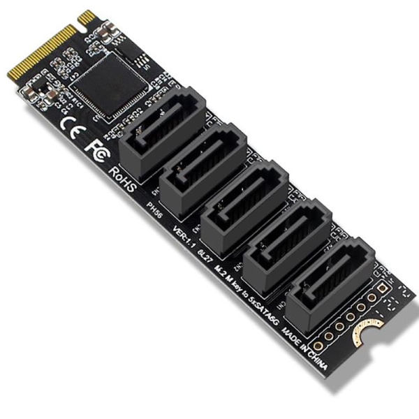 M.2 NVME PCI-E PCIE X4 X8 X16 til 6 port 3.0 SATA-adapter