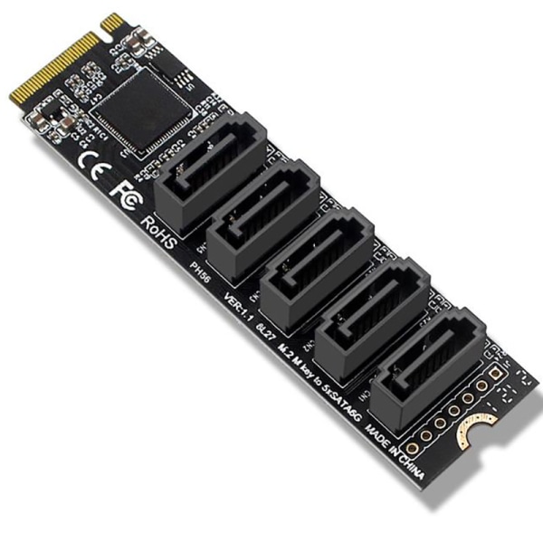 M.2 NVME PCI-E PCIE X4 X8 X16 til 6 porter 3.0 SATA-adapter