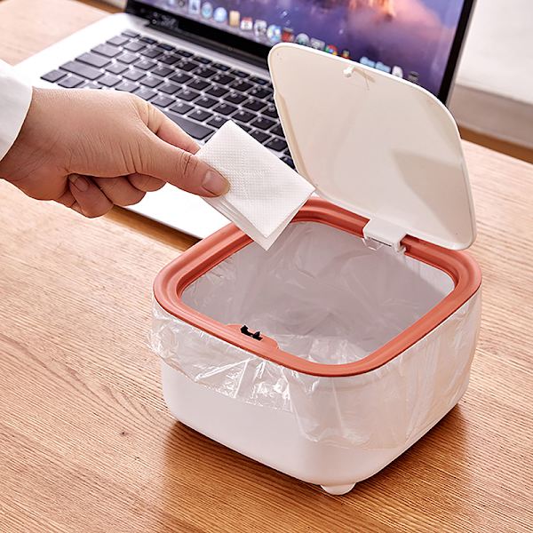 Presning af lille skrivebordsaffald til kosmetik og toiletartikler Gray
