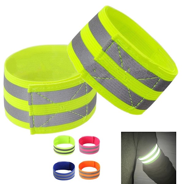 4 kpl/ set Heijastinnauhat Käsivarsihihna LED Heijastava Varsihihna Orange 4 pcs/set
