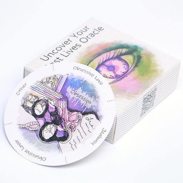 Avdekk ditt tidligere liv Oracle Deck Round Shape 87-kort med PD Uncover Your Past Lives Oracle