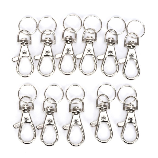 10PC Silver Swivel Trigger Clips Snap Lobster Clasp Hook Bag Ke