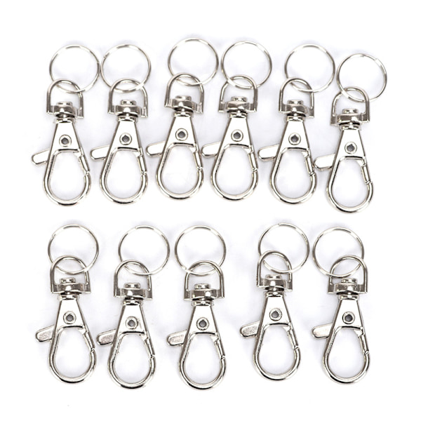 10PC Sølv drejelige Trigger Clips Snap Lobster Clasp Hook Bag Ke
