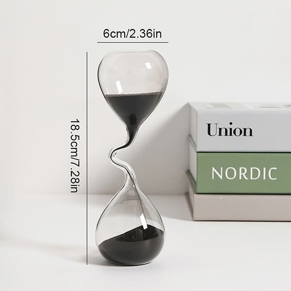 Svart timeglass i moderne stil, dekorative tilbehør til hjemmet one size