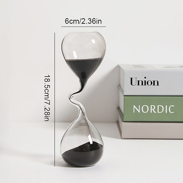 Svart timglas, modern stil, heminredning one size