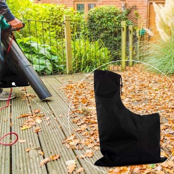 Løvblæser Vakuum Solid pose med lynlås Opbevaring af bladstøv Black