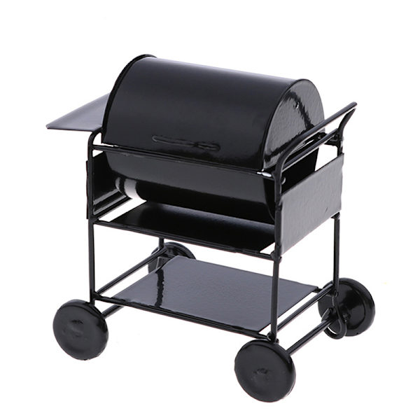 Dukkehus Miniature Sort BBQ Grill Model Køkkenlegetøj