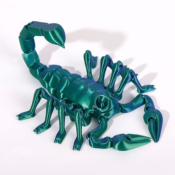 3D-printet Skorpion Simulationslegetøj Bevægelige Udtrækkelige s Creati Blue green